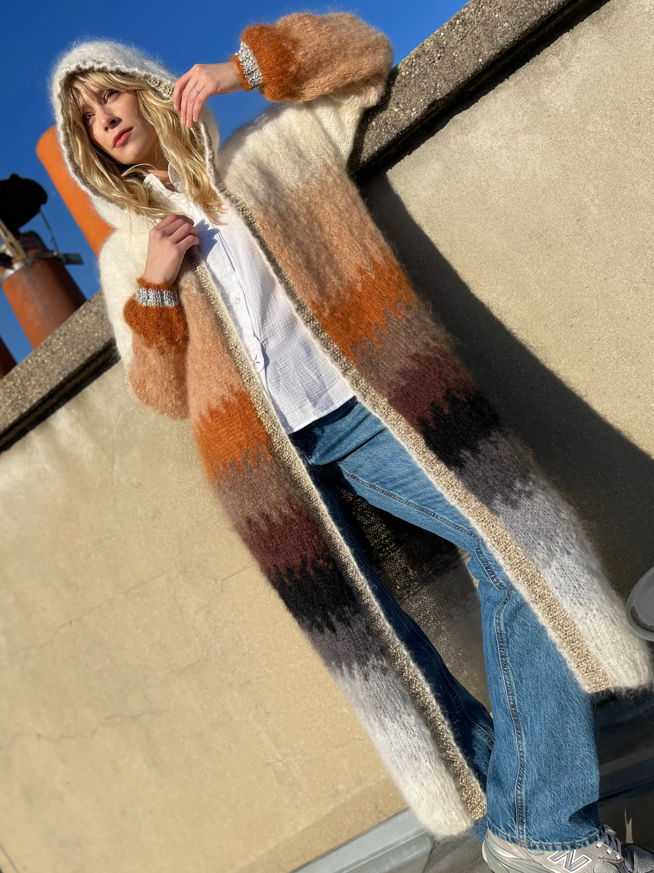 Rose Carmine BEIGE TIE&DYE HOODIE COAT 12 COLORS- Iconics | Coats