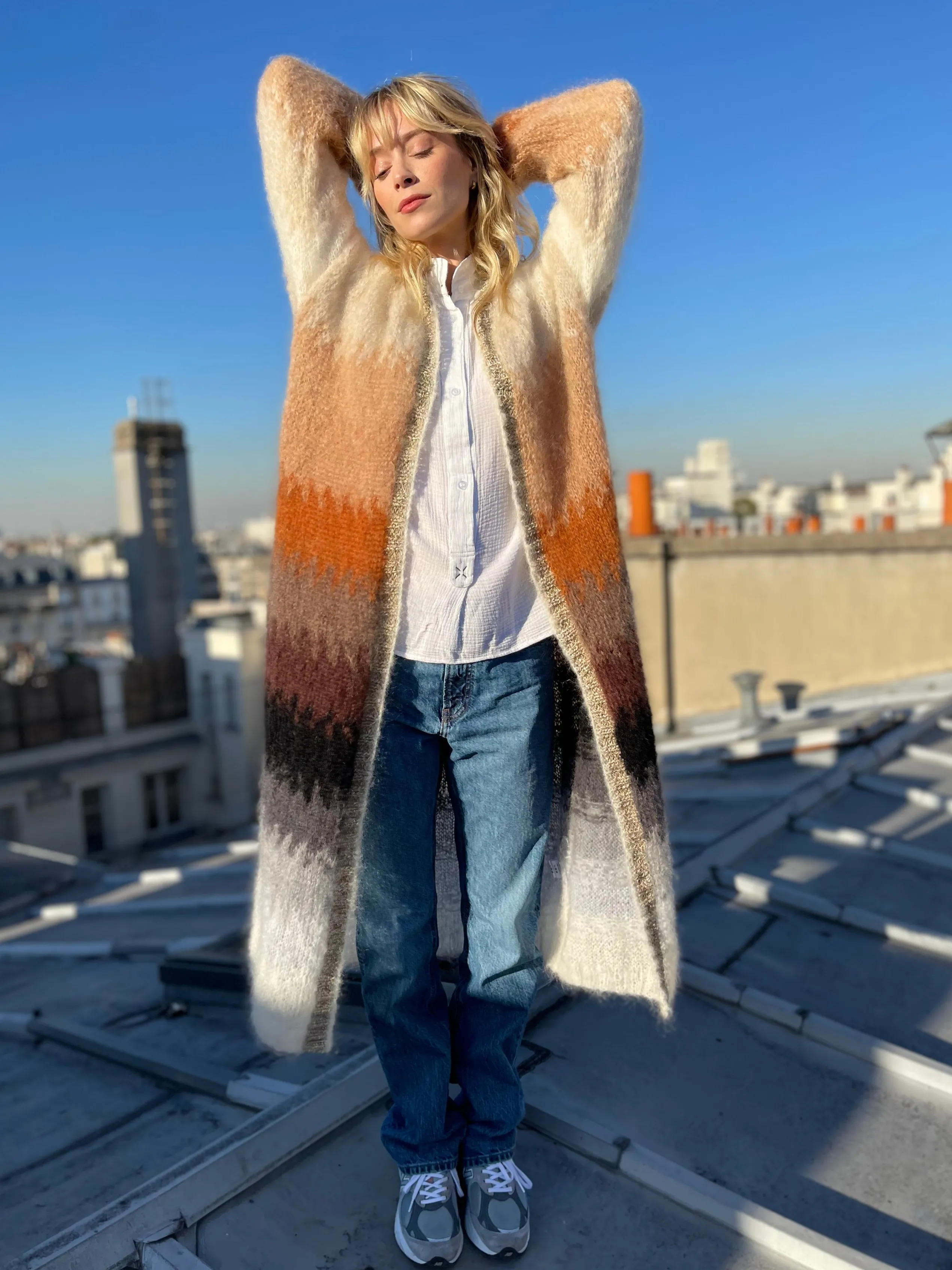 Rose Carmine BEIGE TIE&DYE HOODIE COAT 12 COLORS- Iconics | Coats