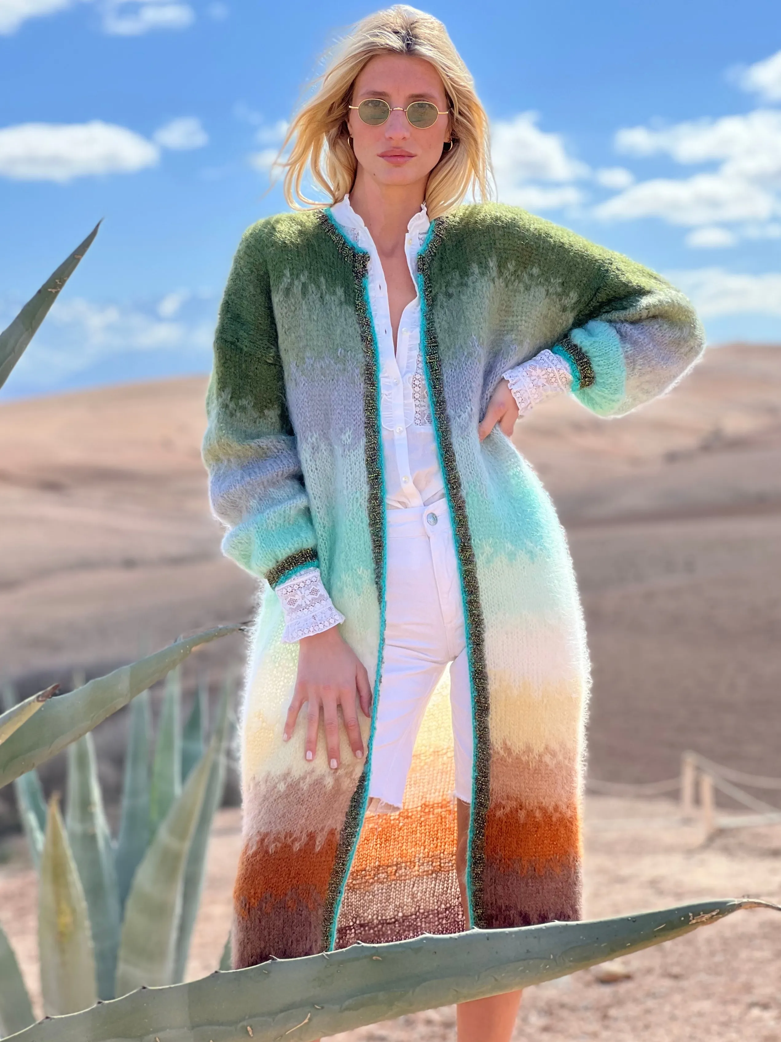 Rose Carmine COAT TIE&DYE 12 COLORS CHOCO / KAKI- Iconics | Coats