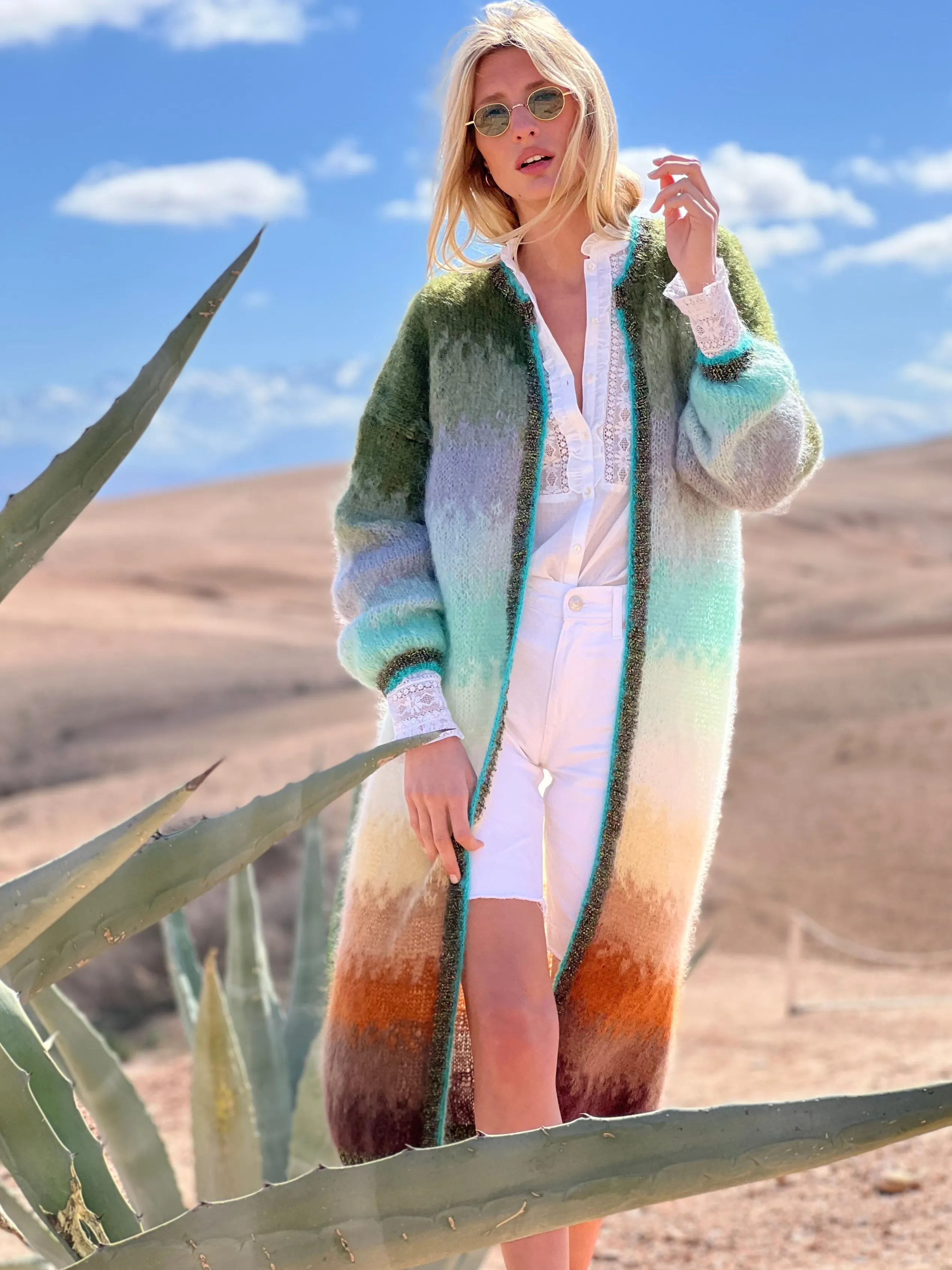 Rose Carmine COAT TIE&DYE 12 COLORS CHOCO / KAKI- Iconics | Coats