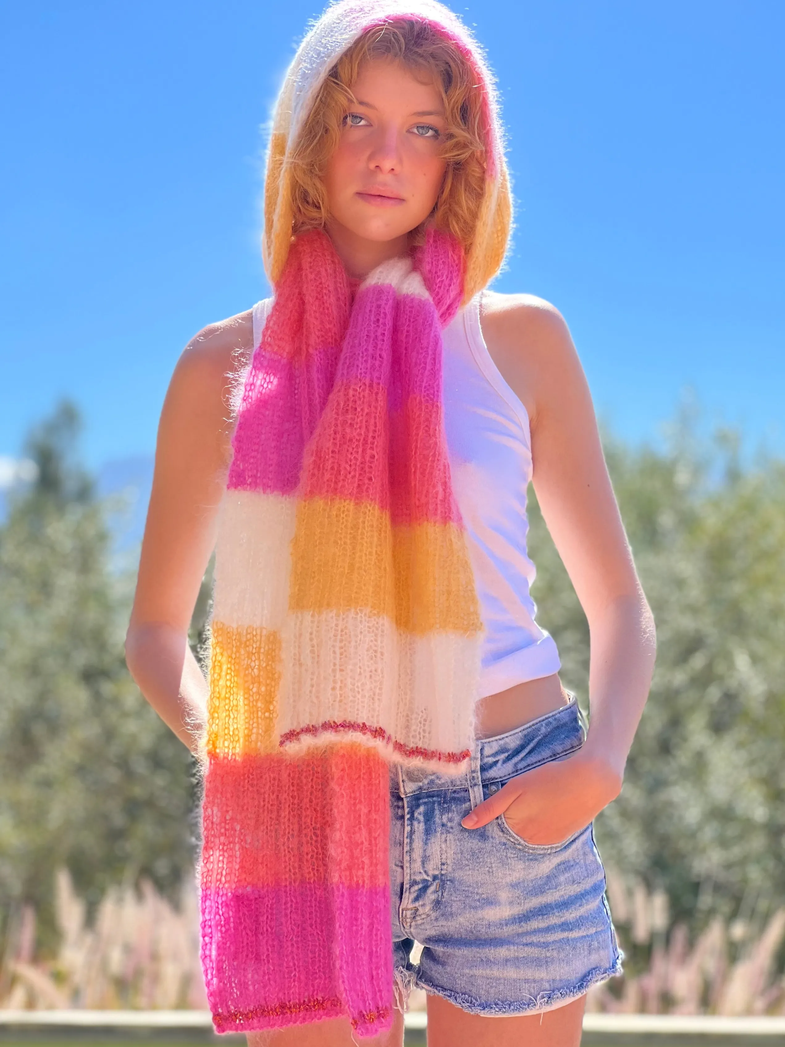 Rose Carmine SCARF STRIPES SUNSHINE- Accessories