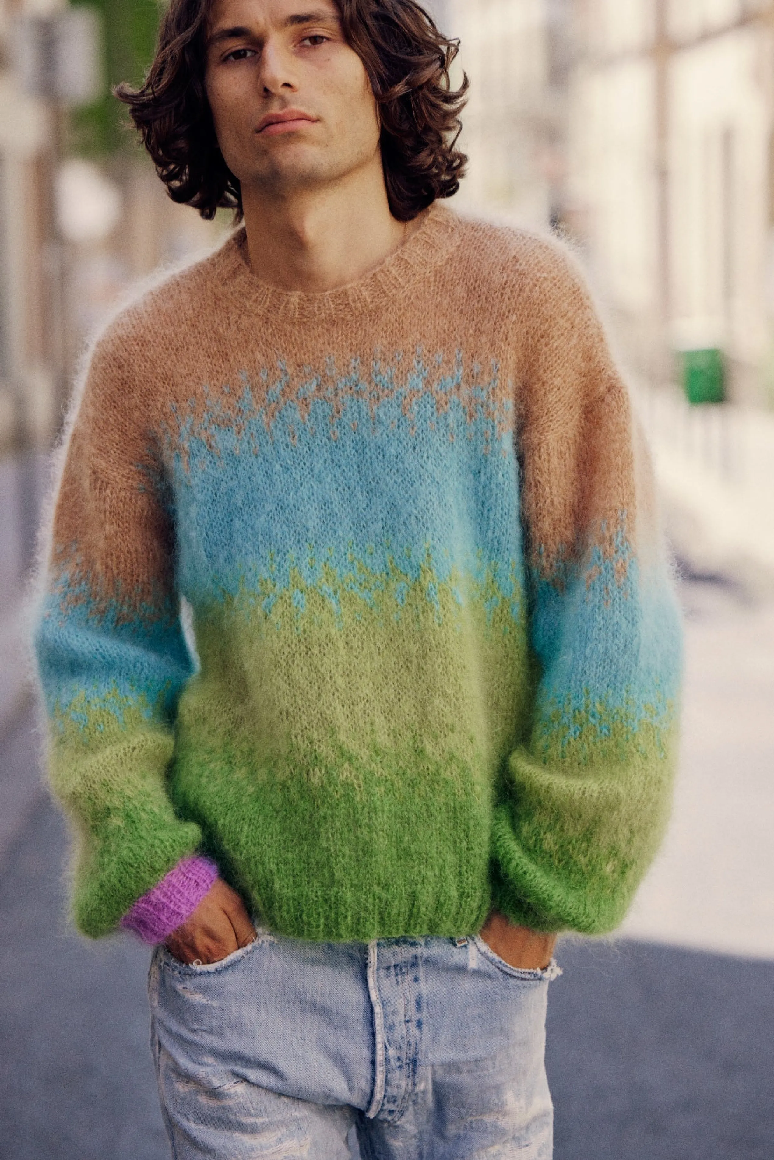 Rose Carmine SWEATER TIE&DYE BEIGE- Sweaters