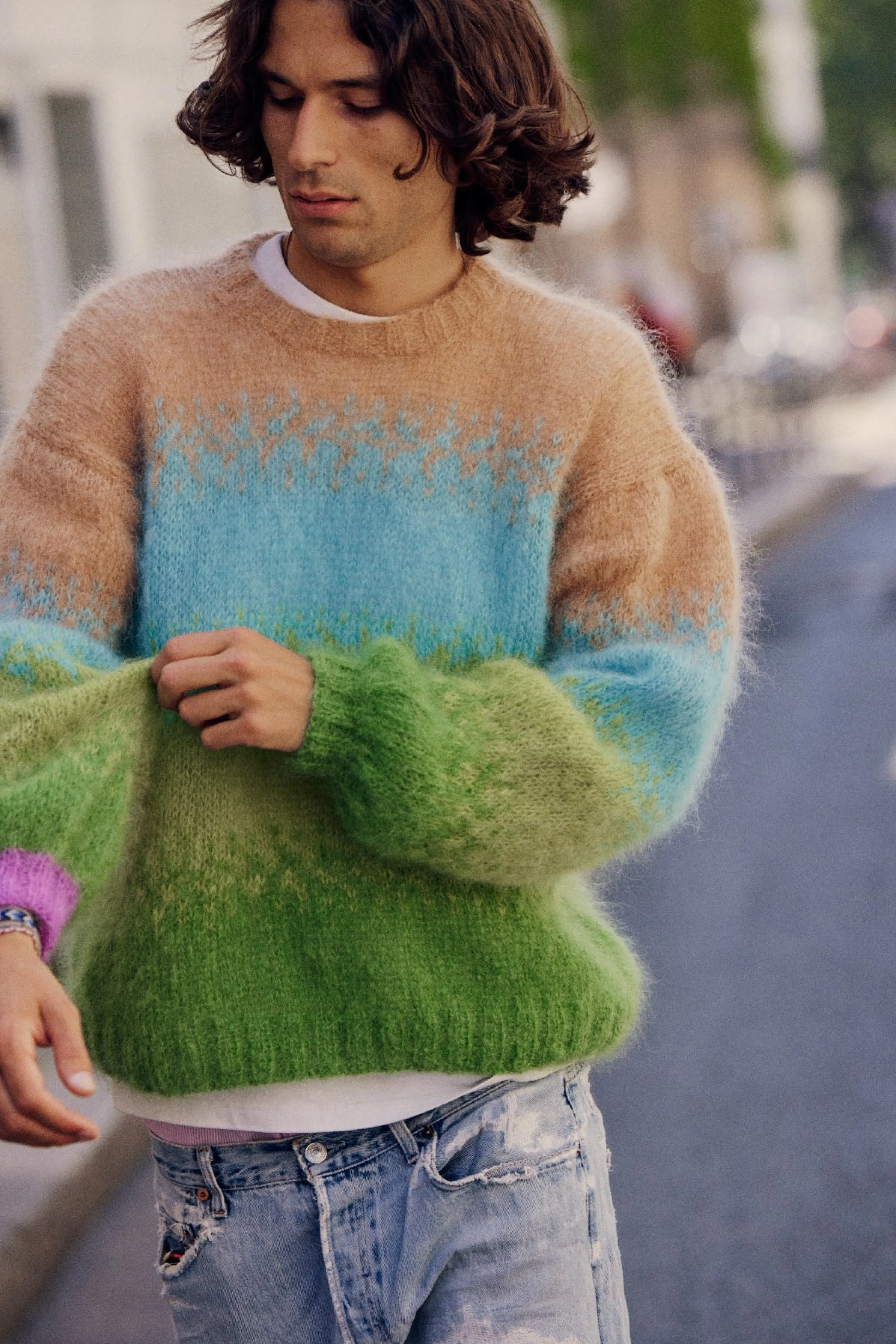 Rose Carmine SWEATER TIE&DYE BEIGE- Sweaters